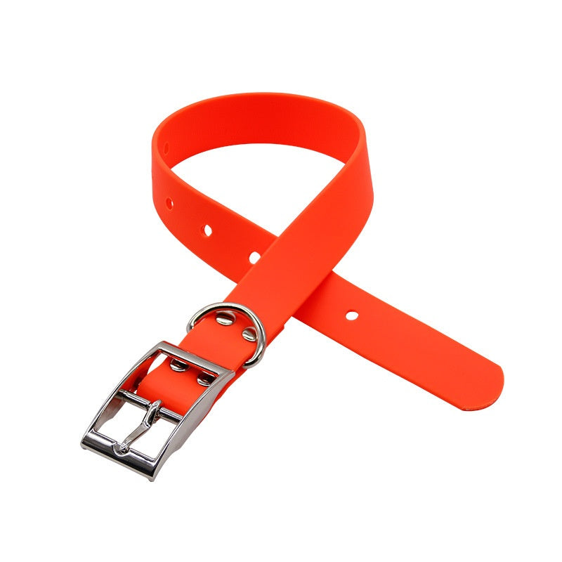 KFX-8516925 Durable Waterproof PVC Dog Collar with Zinc Alloy Buckle - Multiple Colors Available