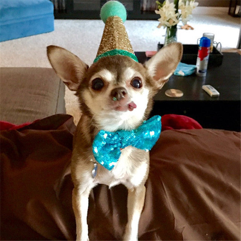KFX-8517181 Solid Color Sequin Bow for Small Dogs - Blue, Pink, Red, Rose Red, White