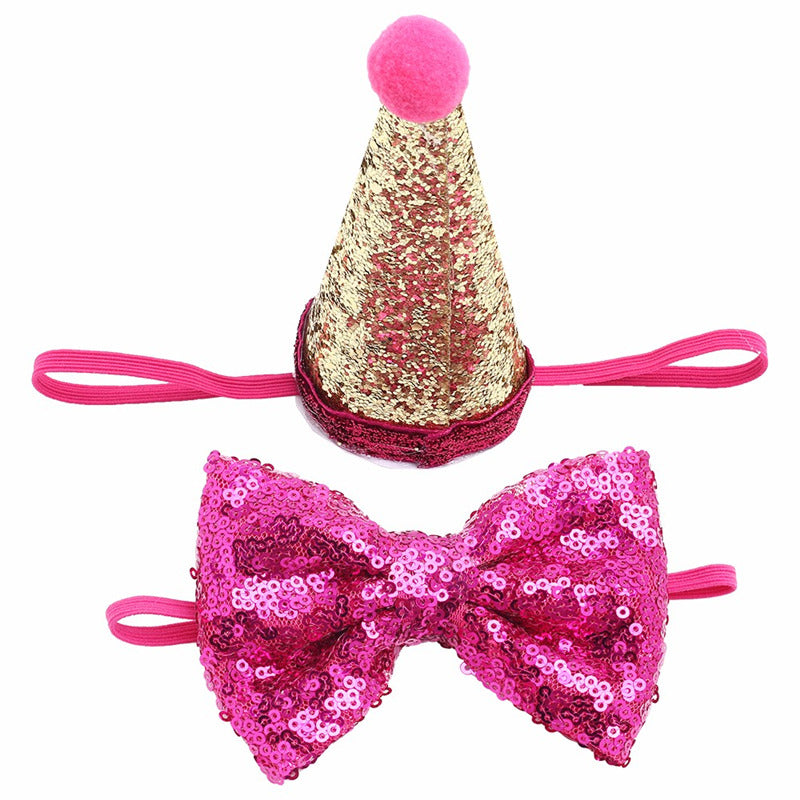 KFX-8517181 Solid Color Sequin Bow for Small Dogs - Blue, Pink, Red, Rose Red, White