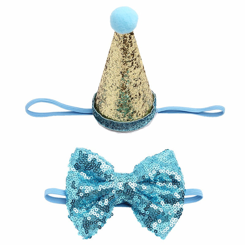 KFX-8517181 Solid Color Sequin Bow for Small Dogs - Blue, Pink, Red, Rose Red, White