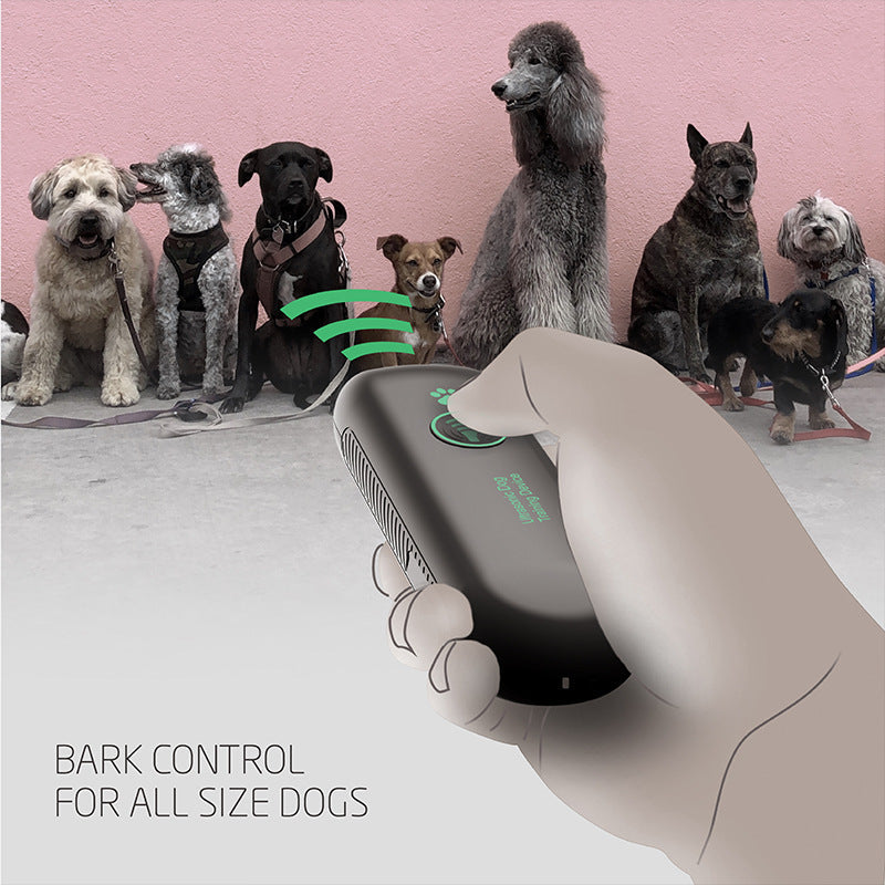 KFX-8518205 Portable Ultrasonic Bark Control Handheld Device for Dogs - Gray Plastic Training Tool