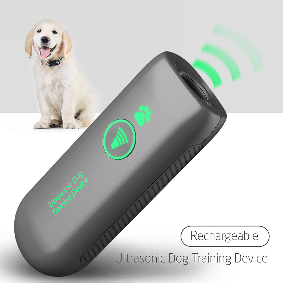 KFX-8518205 Portable Ultrasonic Bark Control Handheld Device for Dogs - Gray Plastic Training Tool