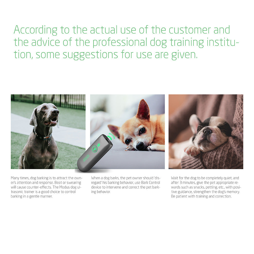 KFX-8518205 Portable Ultrasonic Bark Control Handheld Device for Dogs - Gray Plastic Training Tool