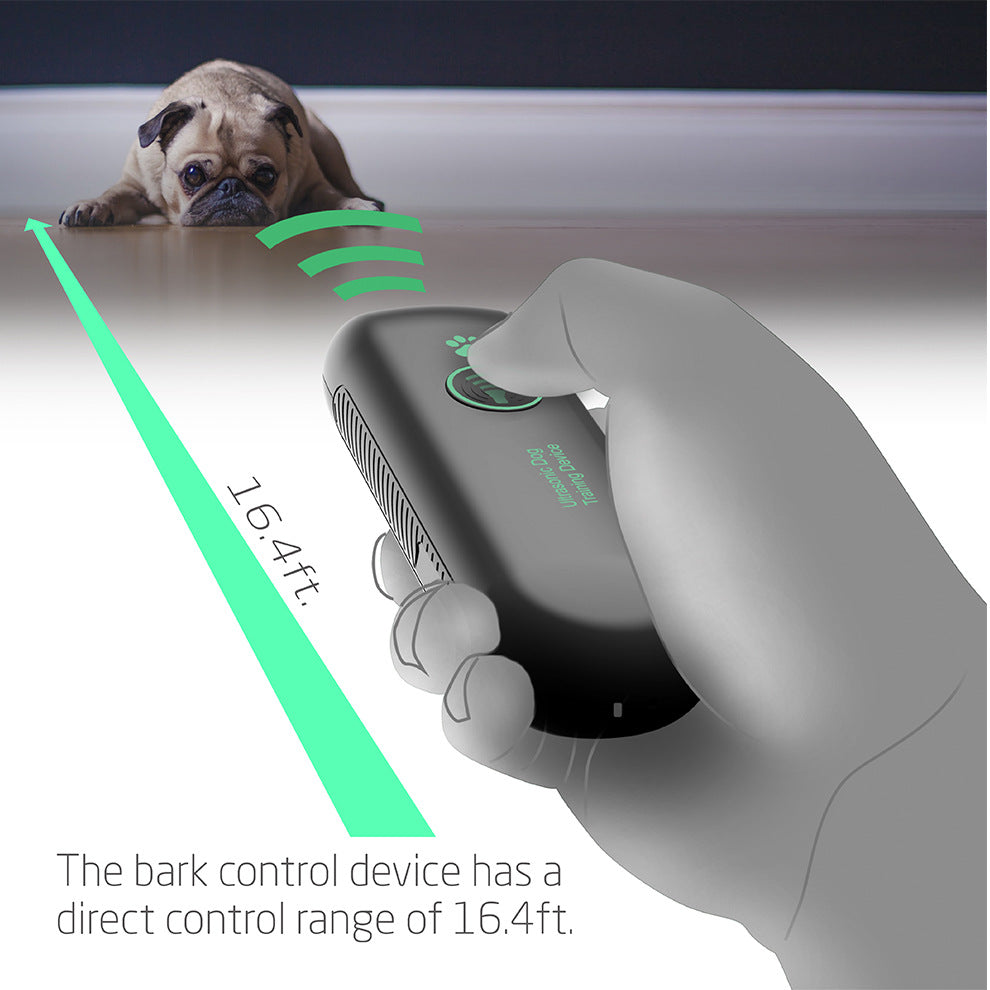 KFX-8518205 Portable Ultrasonic Bark Control Handheld Device for Dogs - Gray Plastic Training Tool