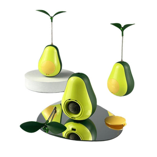 KFX-8518717 Avocado-Shaped Multifunctional Food Dispenser Cat Toy in Silicone