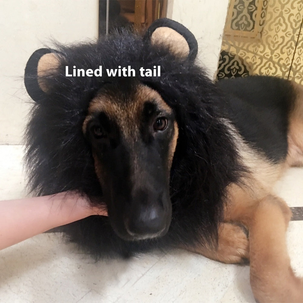 KFX-8519741 Light Brown and Red Brown Lion Head Cover for Dogs in Sizes S, M, L with Adjustable Neck Band
