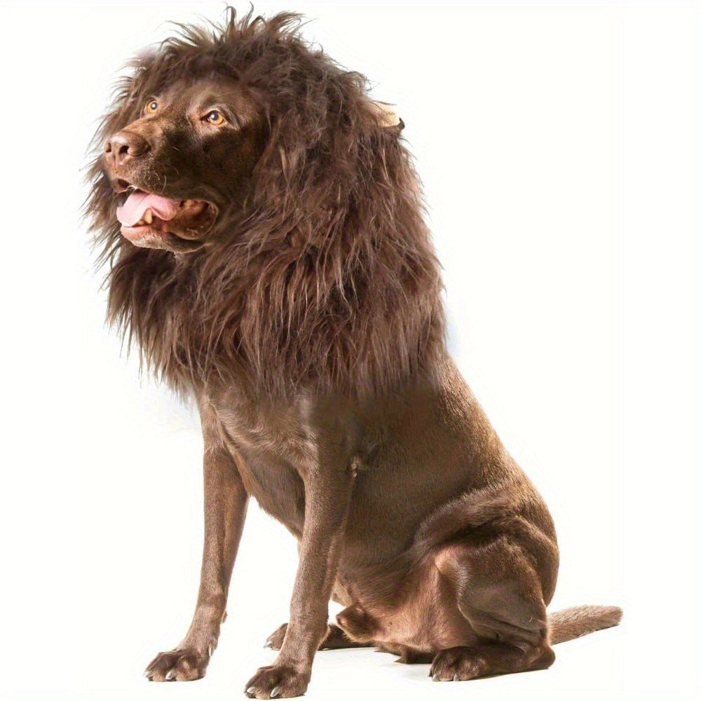 KFX-8519741 Light Brown and Red Brown Lion Head Cover for Dogs in Sizes S, M, L with Adjustable Neck Band