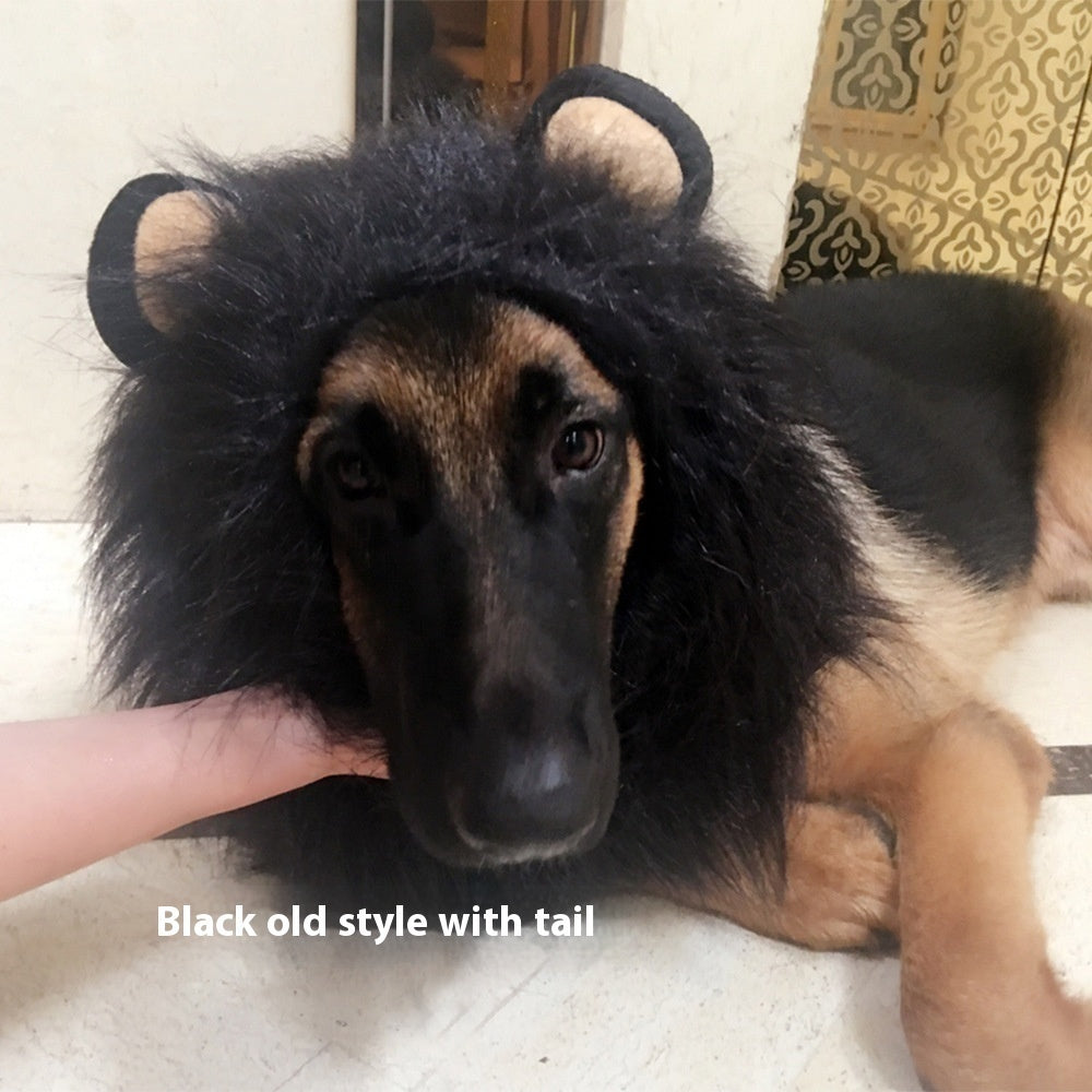 KFX-8519741 Light Brown and Red Brown Lion Head Cover for Dogs in Sizes S, M, L with Adjustable Neck Band