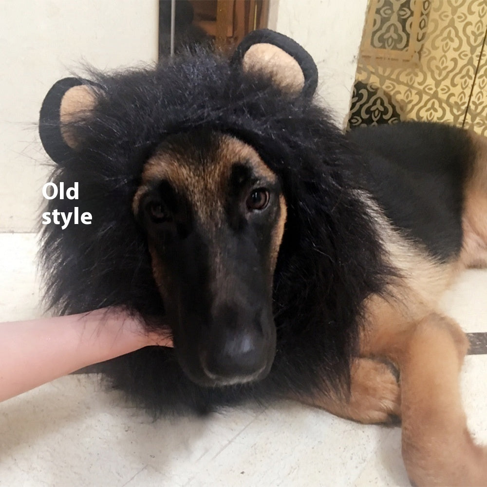 KFX-8519741 Light Brown and Red Brown Lion Head Cover for Dogs in Sizes S, M, L with Adjustable Neck Band