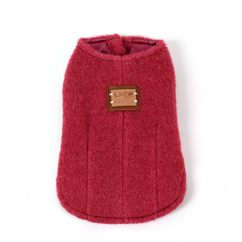 KFX-8519997 Cotton Cashmere Vest for Small Dogs in Yellow, Blue, and Red - Autumn/Winter Collection