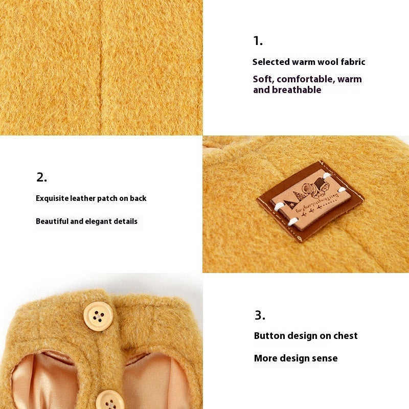KFX-8519997 Cotton Cashmere Vest for Small Dogs in Yellow, Blue, and Red - Autumn/Winter Collection