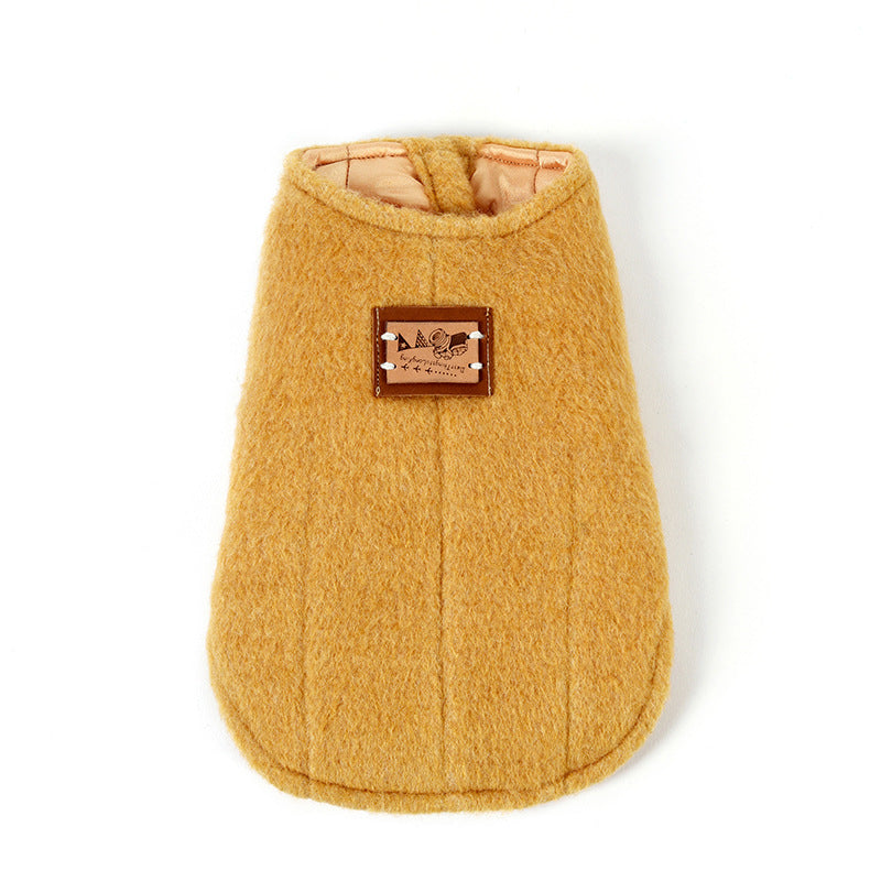 KFX-8519997 Cotton Cashmere Vest for Small Dogs in Yellow, Blue, and Red - Autumn/Winter Collection