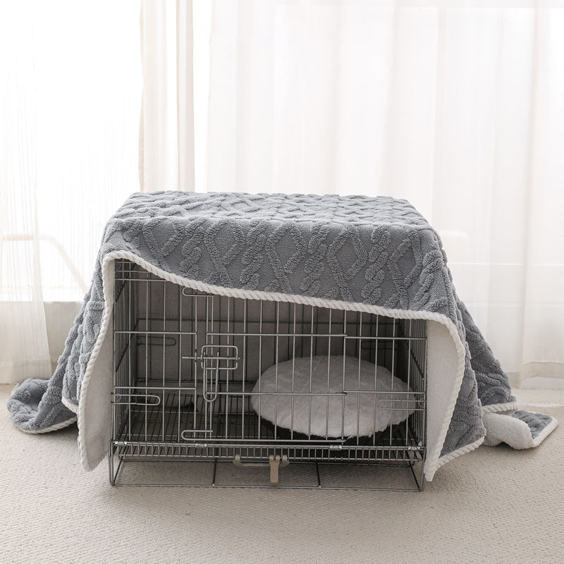 KFX-8521533 Thick Warm Waterproof Plush Blanket for Dogs and Cats - Soft Cozy Winter Throw, Machine Washable, Multiple Sizes Available