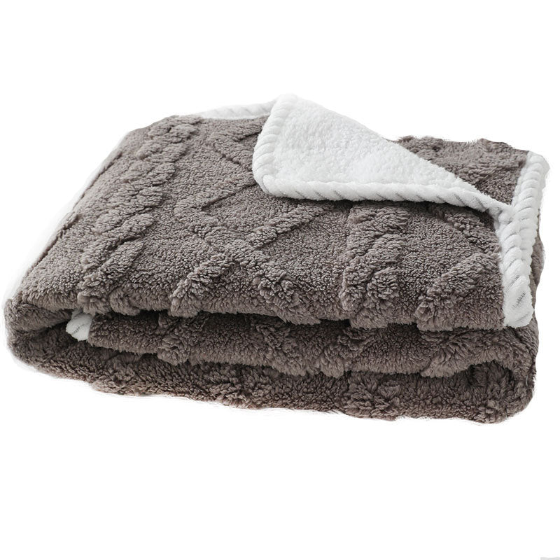 KFX-8521533 Thick Warm Waterproof Plush Blanket for Dogs and Cats - Soft Cozy Winter Throw, Machine Washable, Multiple Sizes Available