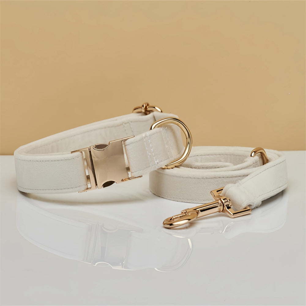 KFX-8522685 Durable Solid Color Dog Collar with Matching Leash - Multiple Color Options Available