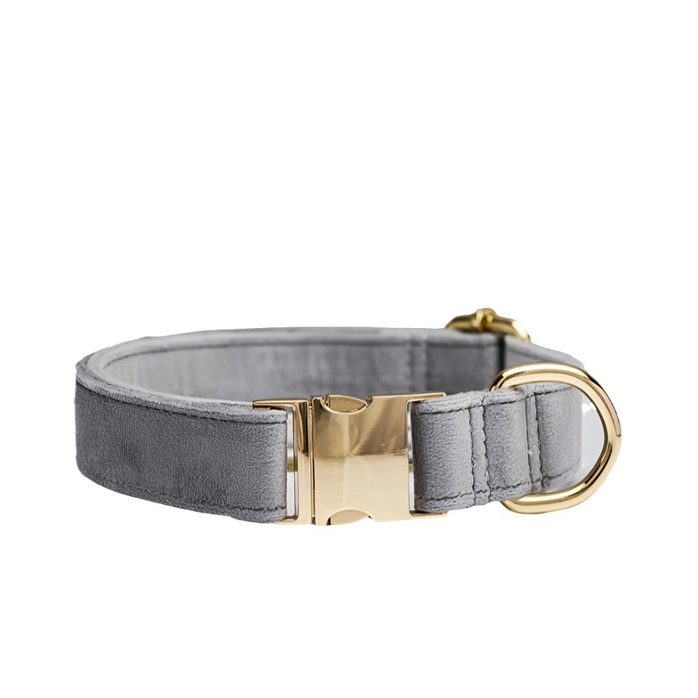 KFX-8522685 Durable Solid Color Dog Collar with Matching Leash - Multiple Color Options Available
