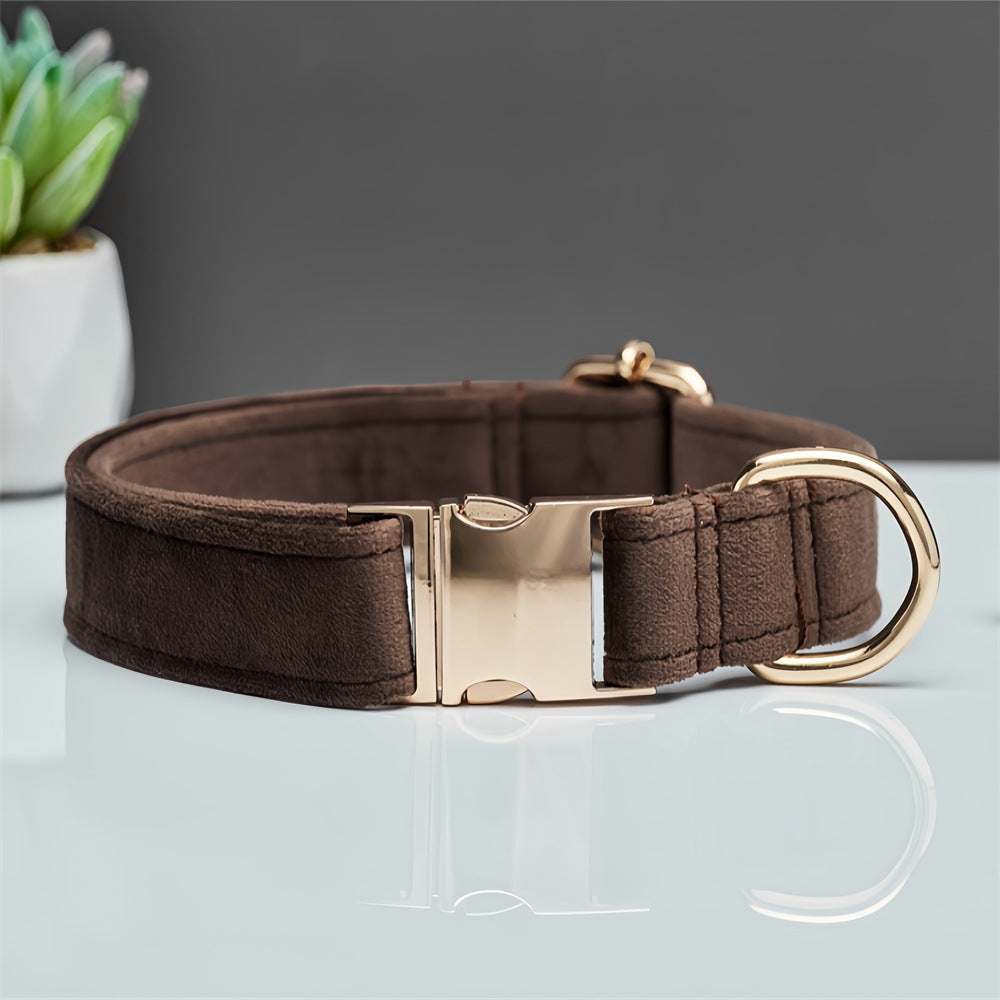 KFX-8522685 Durable Solid Color Dog Collar with Matching Leash - Multiple Color Options Available