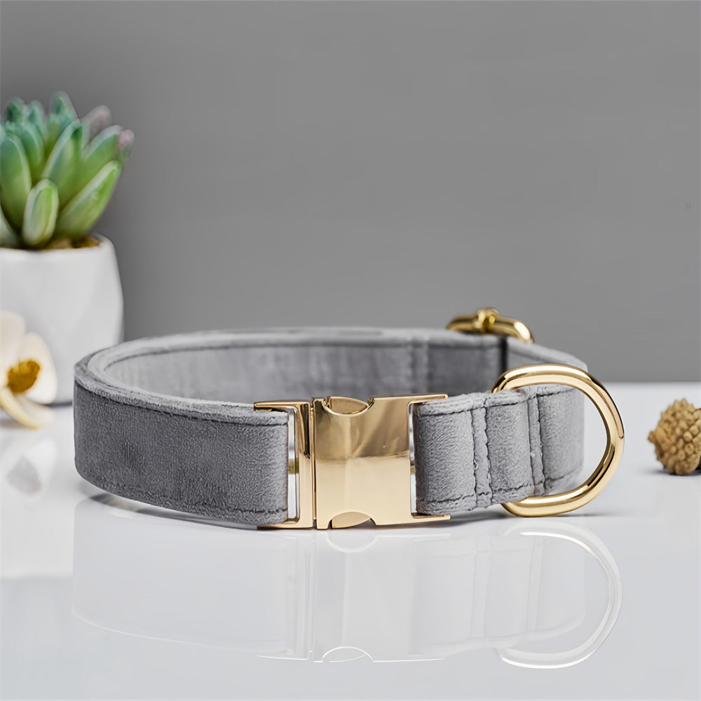 KFX-8522685 Durable Solid Color Dog Collar with Matching Leash - Multiple Color Options Available