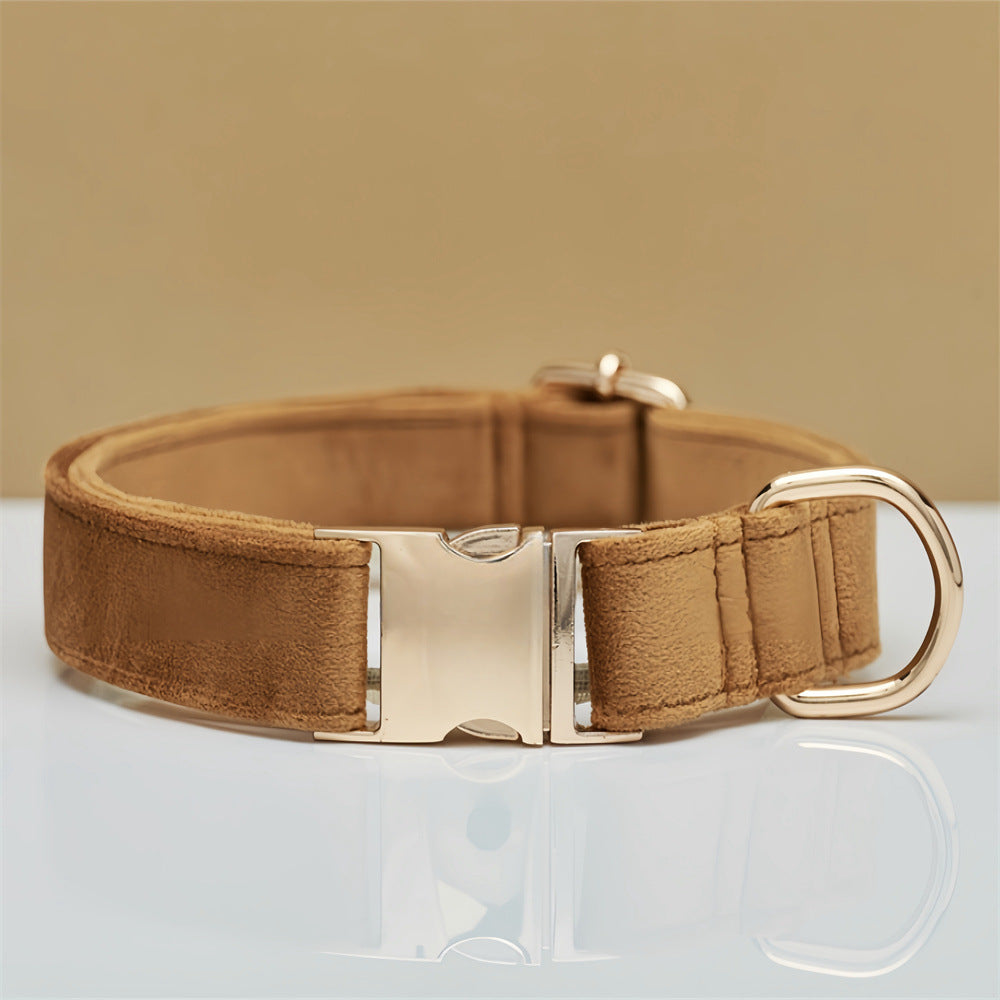 KFX-8522685 Durable Solid Color Dog Collar with Matching Leash - Multiple Color Options Available