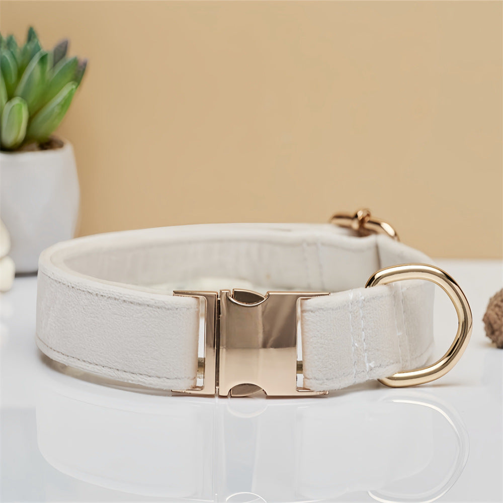 KFX-8522685 Durable Solid Color Dog Collar with Matching Leash - Multiple Color Options Available