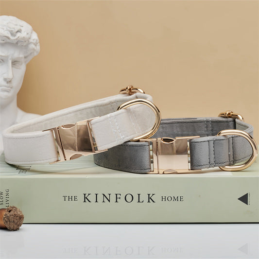 KFX-8522685 Durable Solid Color Dog Collar with Matching Leash - Multiple Color Options Available