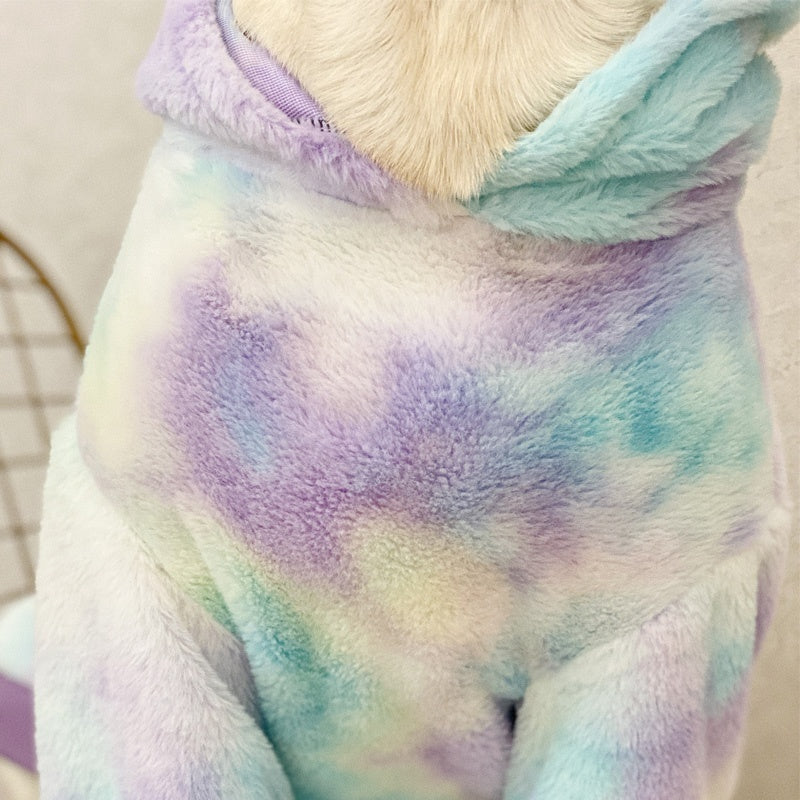 KFX-8523069 Tie Dyed Warm Hooded Hoodie for Large Dogs