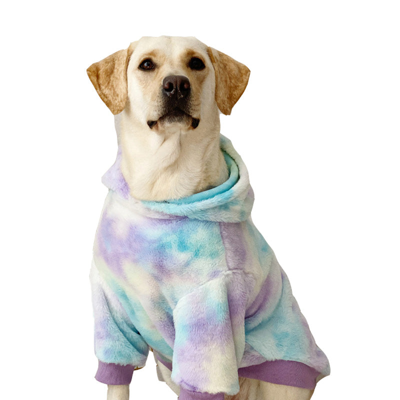 KFX-8523069 Tie Dyed Warm Hooded Hoodie for Large Dogs