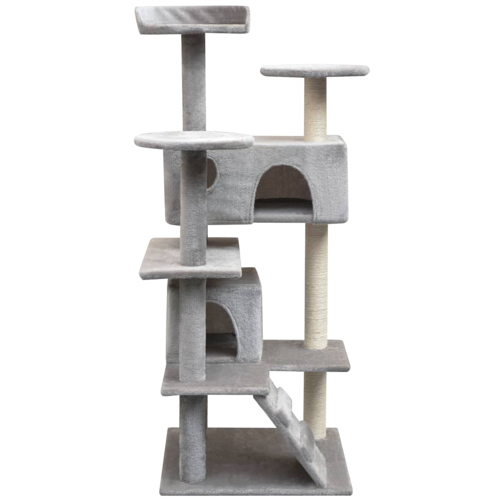 KFX-8523965 Sisal Cat Scratching Post with Cozy Hideaways and Plush Finish - 125 cm Tall