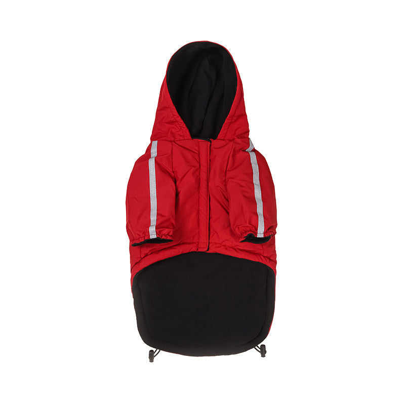 KFX-8525117 Casual Black and Red Cotton Shell Jacket for Dogs in Sizes S to XXL