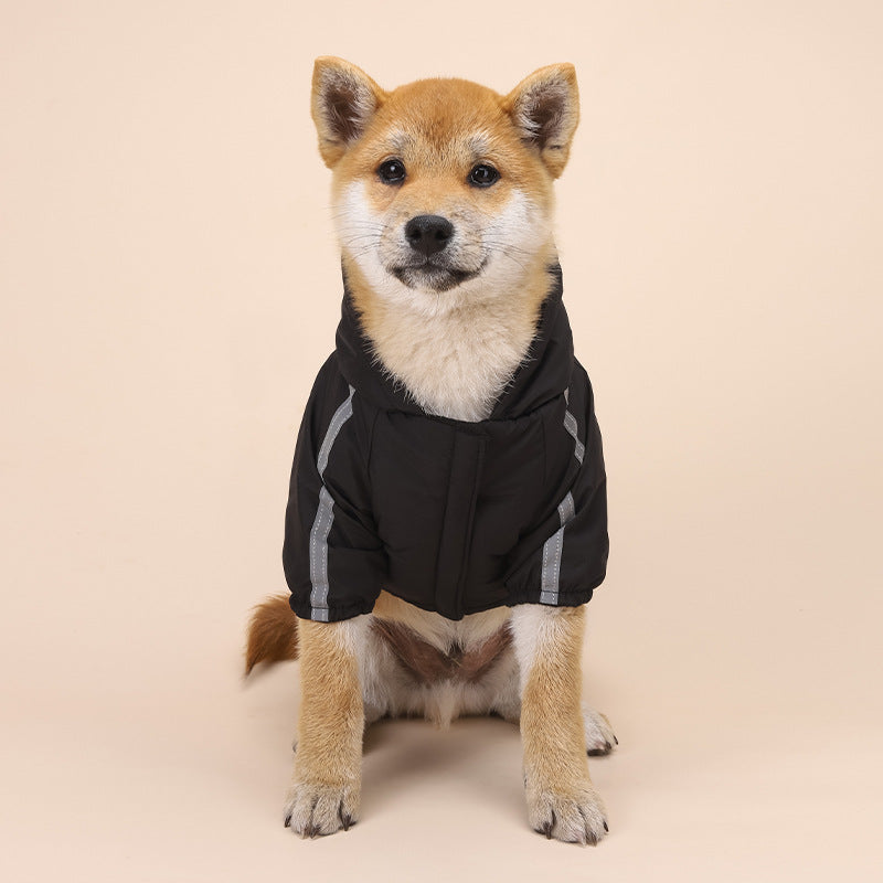 KFX-8525117 Casual Black and Red Cotton Shell Jacket for Dogs in Sizes S to XXL