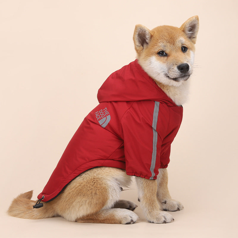 KFX-8525117 Casual Black and Red Cotton Shell Jacket for Dogs in Sizes S to XXL