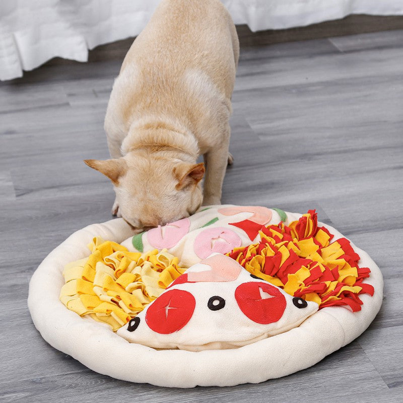 KFX-8525501 Soft Polar Fleece Pizza Sniffing Pad with Anti-Skid Base for Dogs