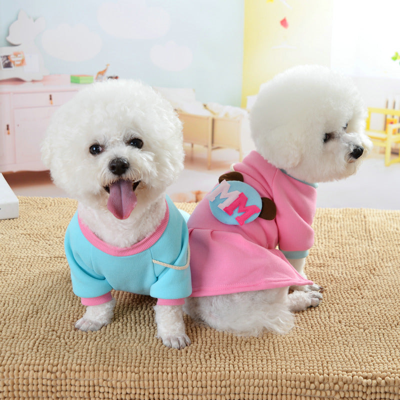 KFX-8527037 Cozy Coral Fleece Princess Pet Dress Sweater for Autumn and Winter
