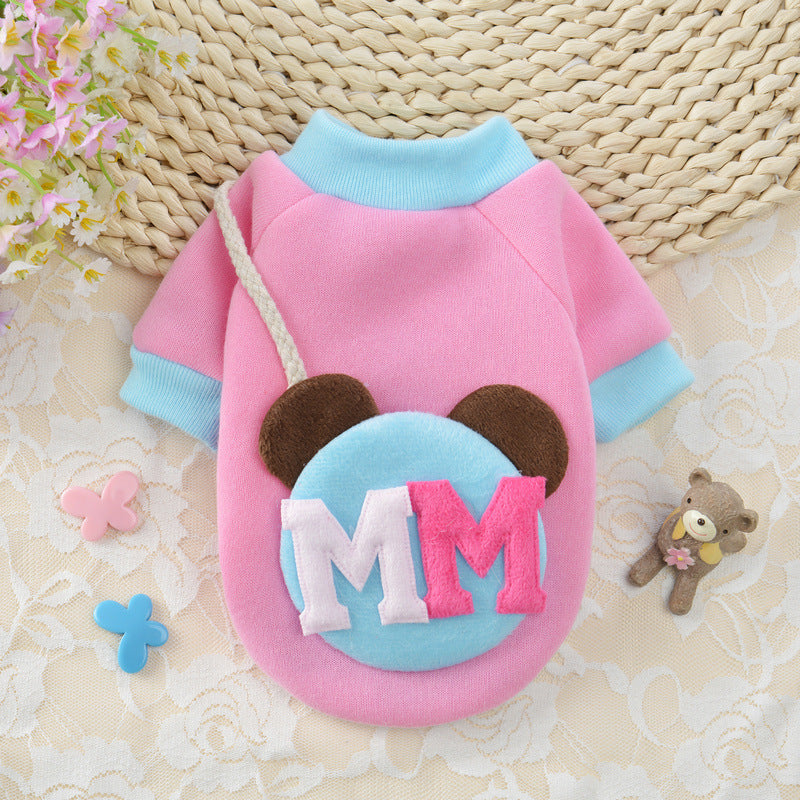 KFX-8527037 Cozy Coral Fleece Princess Pet Dress Sweater for Autumn and Winter