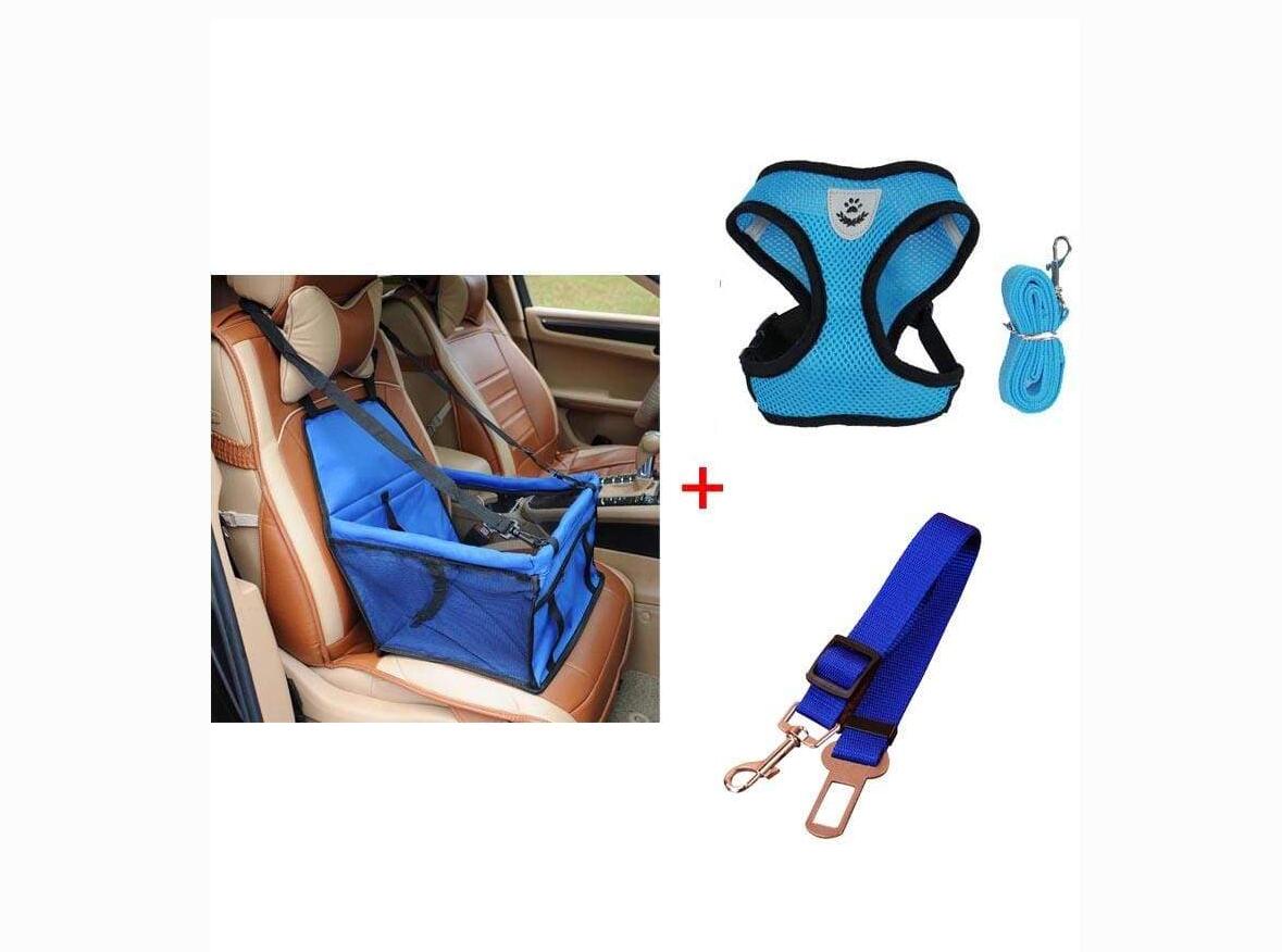 KFX-8529725 Premium Waterproof Oxford Cloth Pet Car Safety Carrier with Harness & Leash Set - Available in Multiple Colors