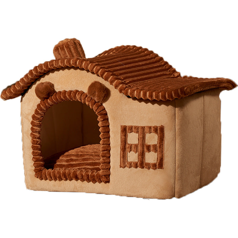 KFX-8530493 Cozy Enclosed Cat Litter with Stylish Simplicity in Grey, Coffee, and Pink