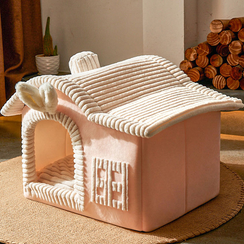 KFX-8530493 Cozy Enclosed Cat Litter with Stylish Simplicity in Grey, Coffee, and Pink