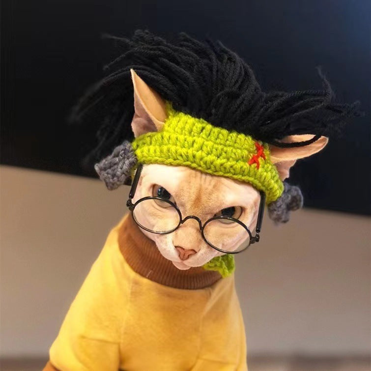 KFX-8531005 Punk Style Pet Wig for Halloween and Festive Events - Available in Multiple Sizes