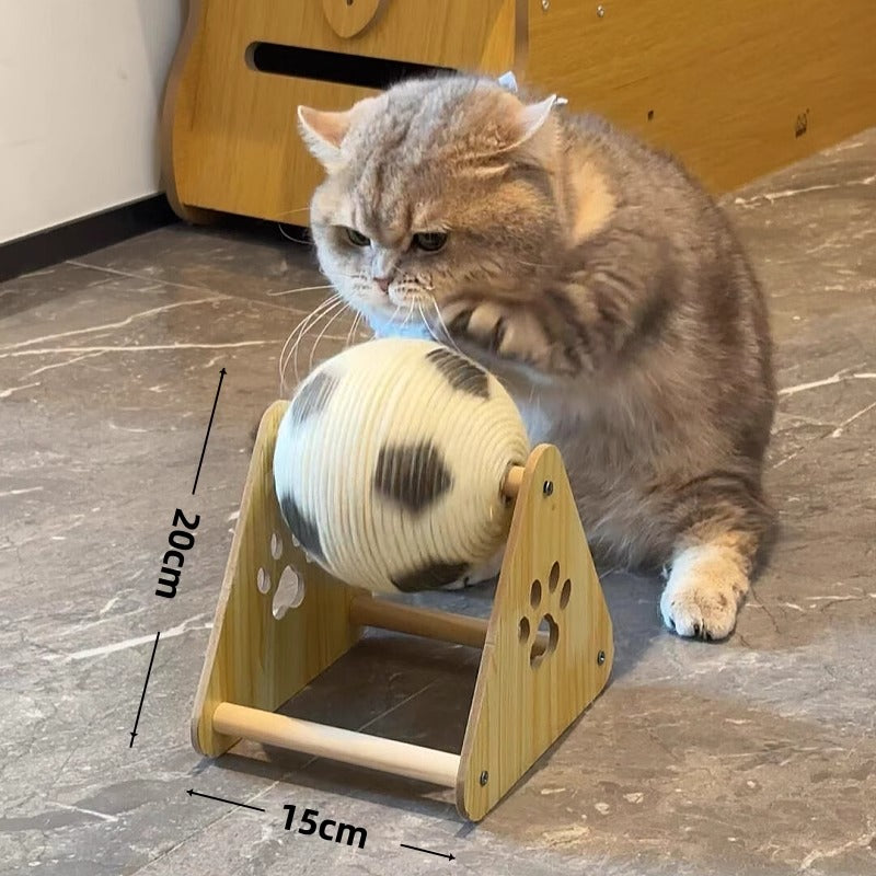 KFX-8531261 Vertical Wooden Cat Scratch Board with Sisal Rope for Claw Grinding and Play