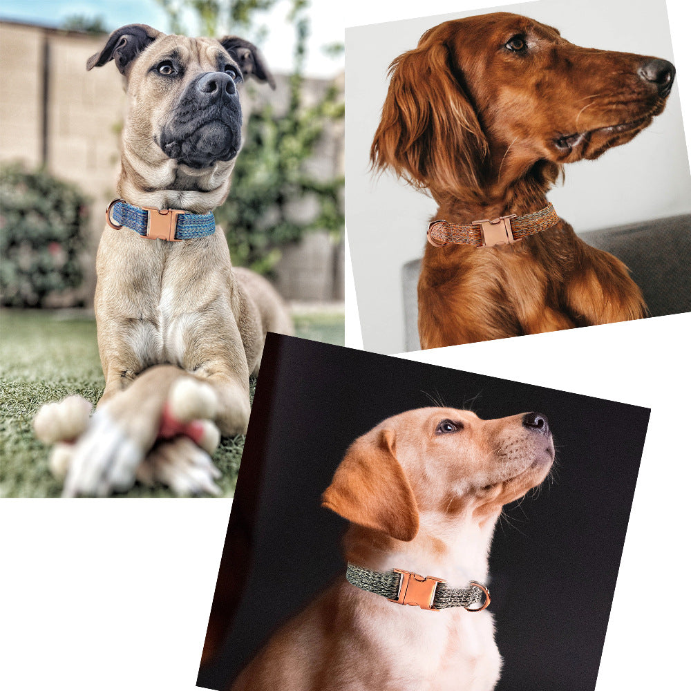 KFX-8532285 Personalized Durable Nylon Dog Leash with Anti-Lost Collar Set