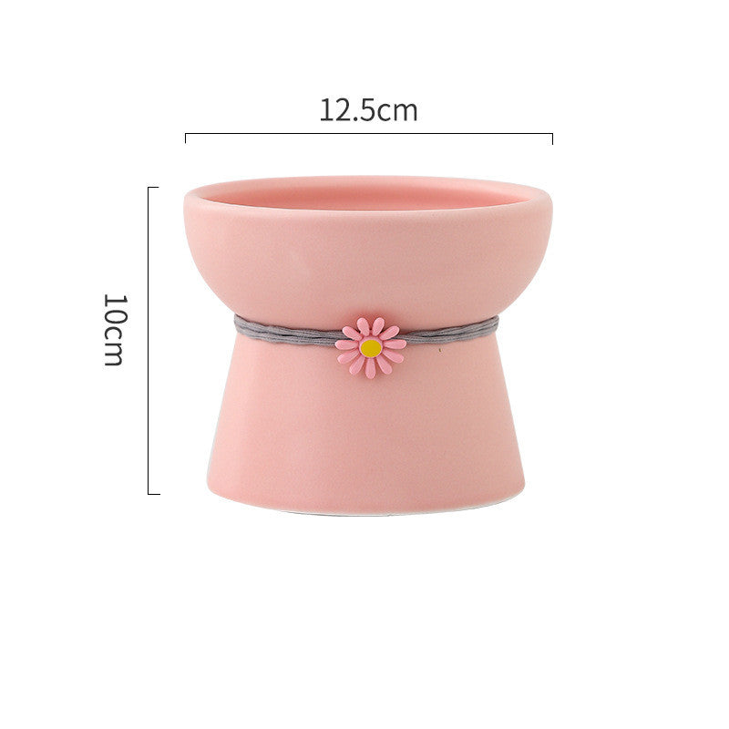 KFX-8532413 Ceramic Cat Water Bowl with Adjustable Height and Color Options