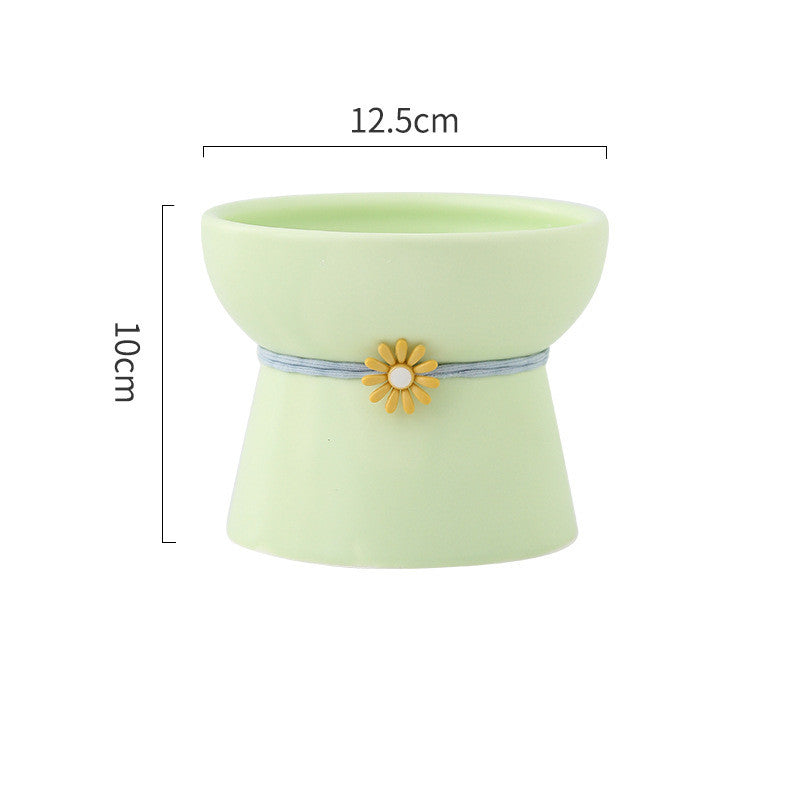 KFX-8532413 Ceramic Cat Water Bowl with Adjustable Height and Color Options