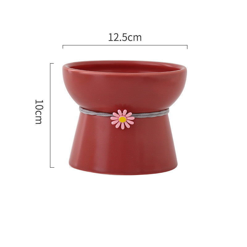 KFX-8532413 Ceramic Cat Water Bowl with Adjustable Height and Color Options