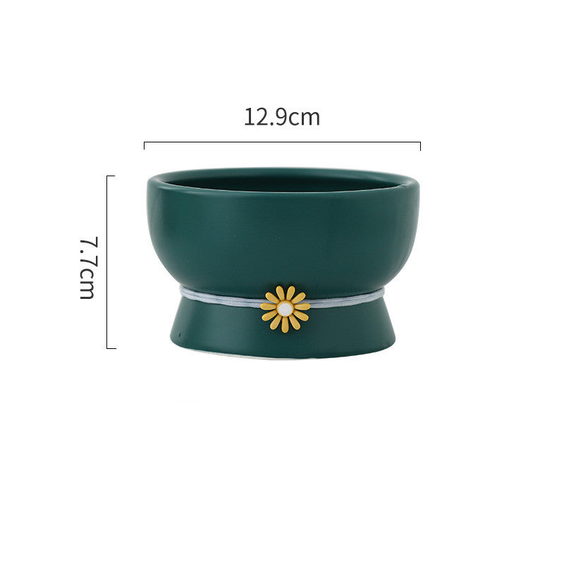 KFX-8532413 Ceramic Cat Water Bowl with Adjustable Height and Color Options