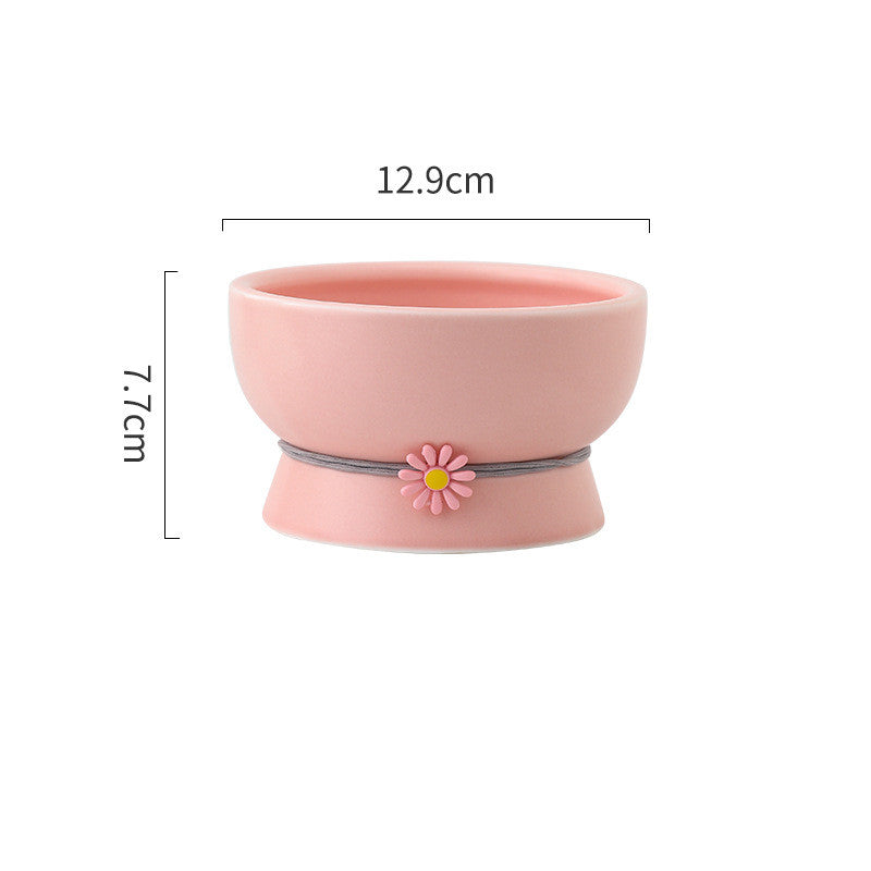 KFX-8532413 Ceramic Cat Water Bowl with Adjustable Height and Color Options