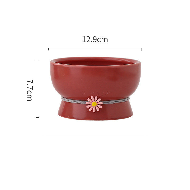KFX-8532413 Ceramic Cat Water Bowl with Adjustable Height and Color Options