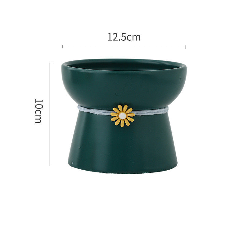 KFX-8532413 Ceramic Cat Water Bowl with Adjustable Height and Color Options