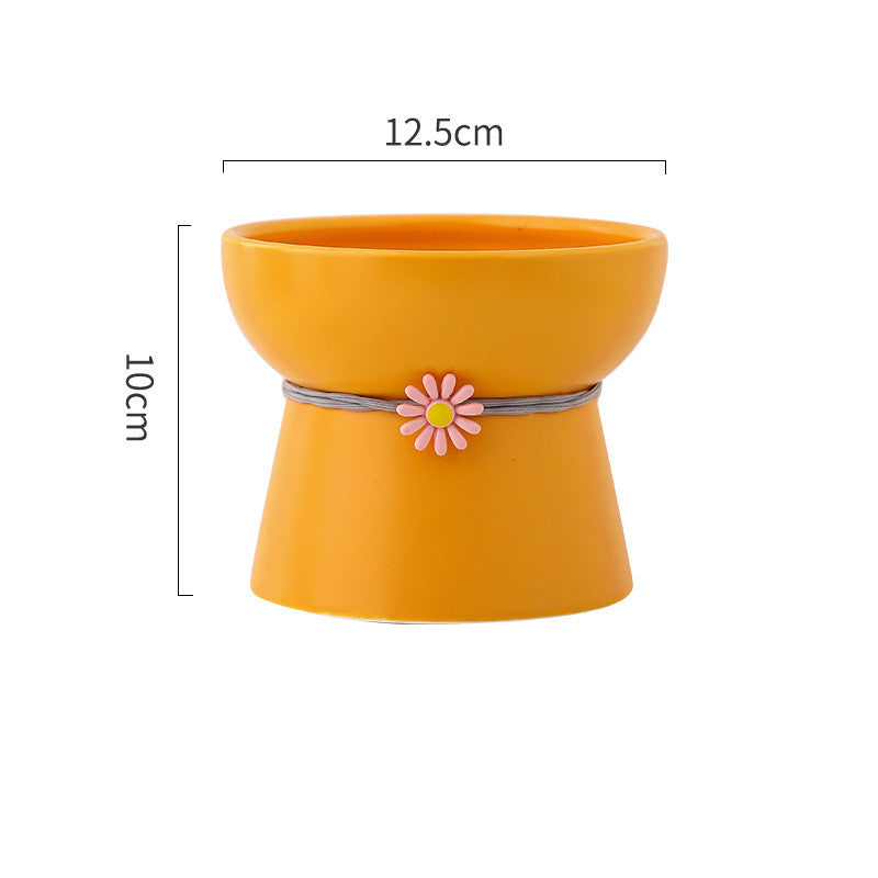 KFX-8532413 Ceramic Cat Water Bowl with Adjustable Height and Color Options
