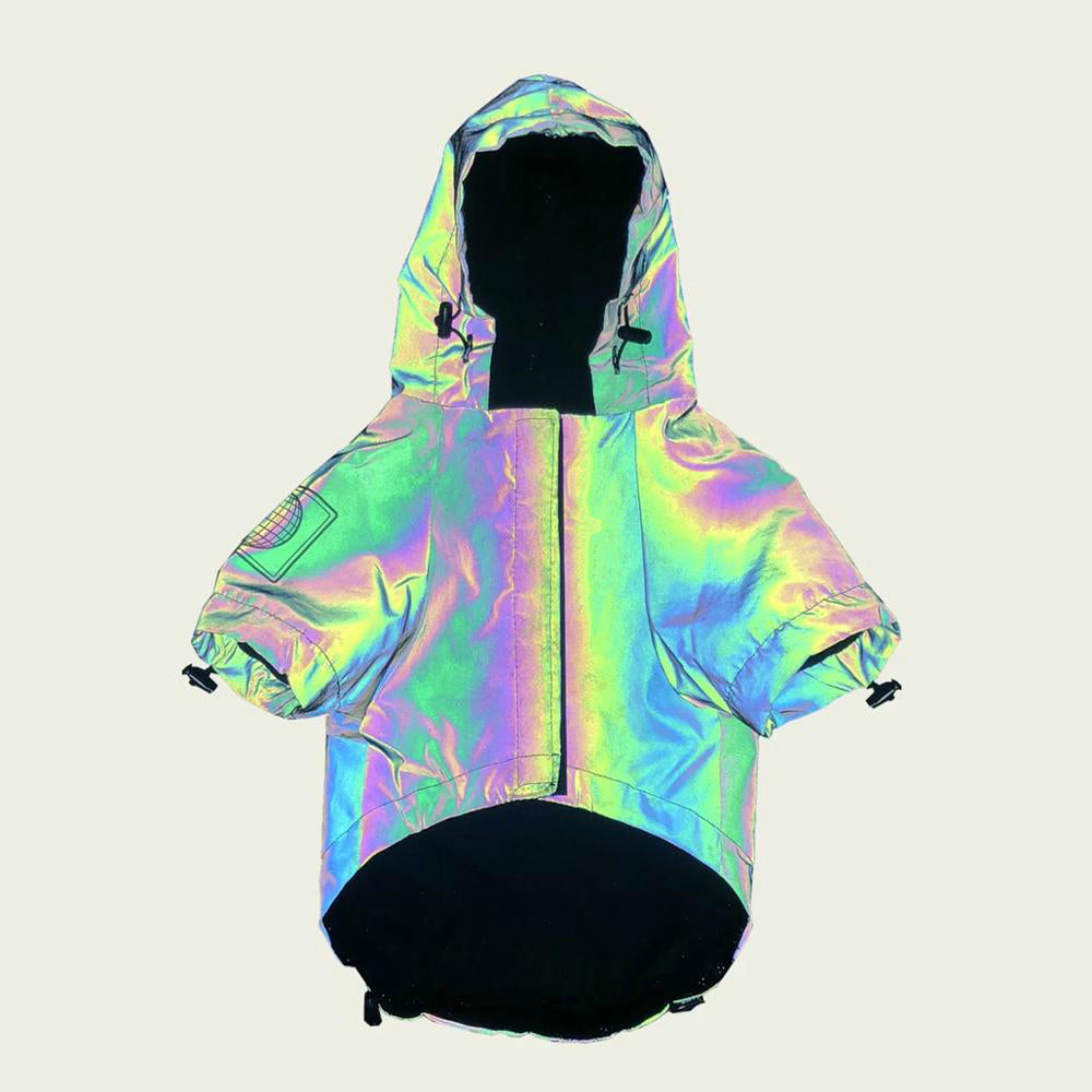 KFX-8534589 Reflective Dog Windbreaker Hoodie, Waterproof Pet Jacket, Sizes S to 4XL