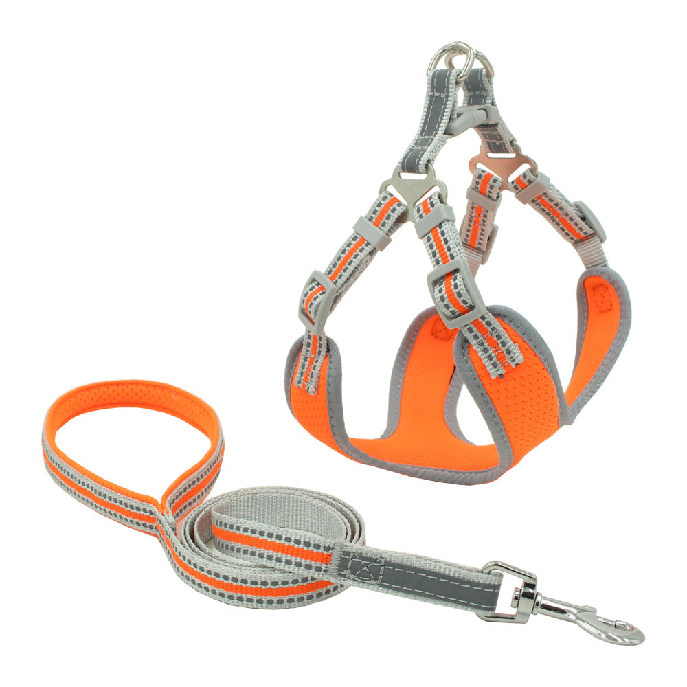 KFX-8535485 Reflective Breathable Mesh Dog Harness with Adjustable Chest Strap in Multiple Colors